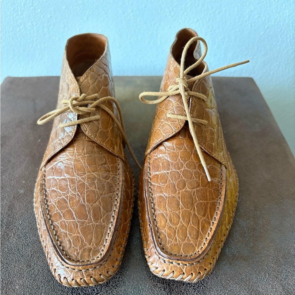 Joan & David Faux Crocodile Chukka Boots